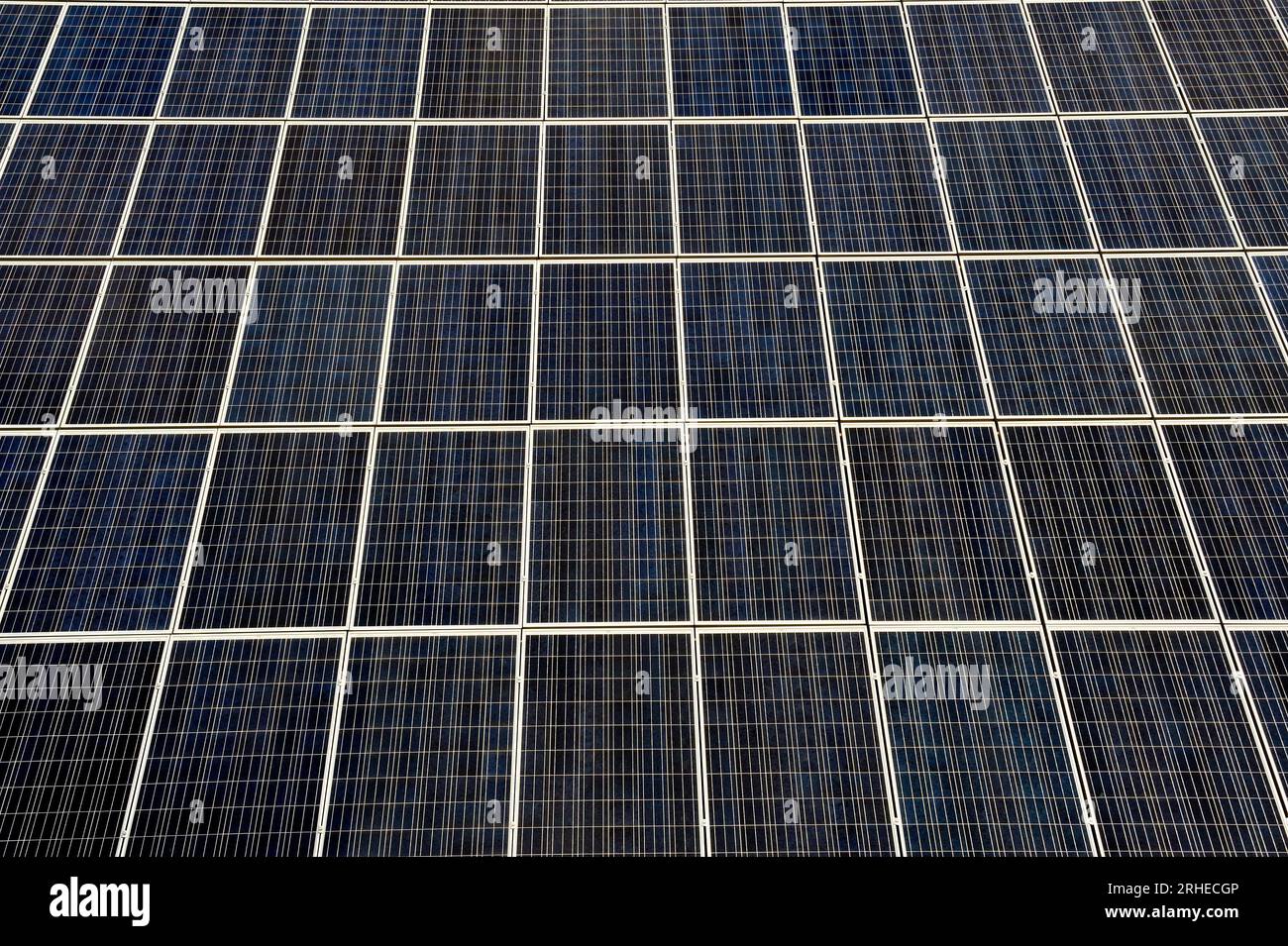Vue en plan sur le panneau de la centrale solaire Banque D'Images