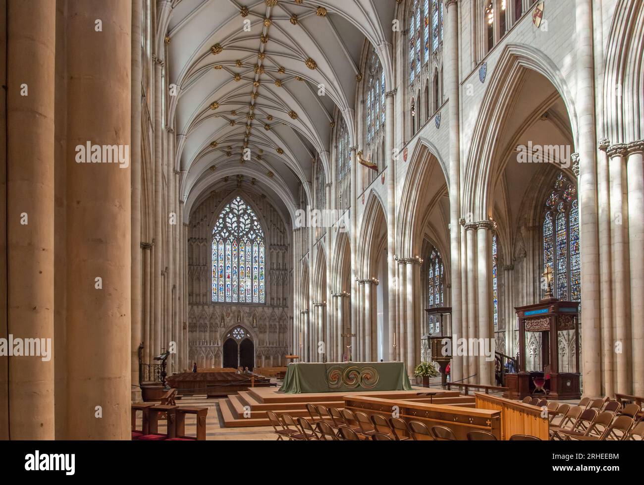 7th Century Nave, York Minster, Yorkshire, Angleterre. Banque D'Images
