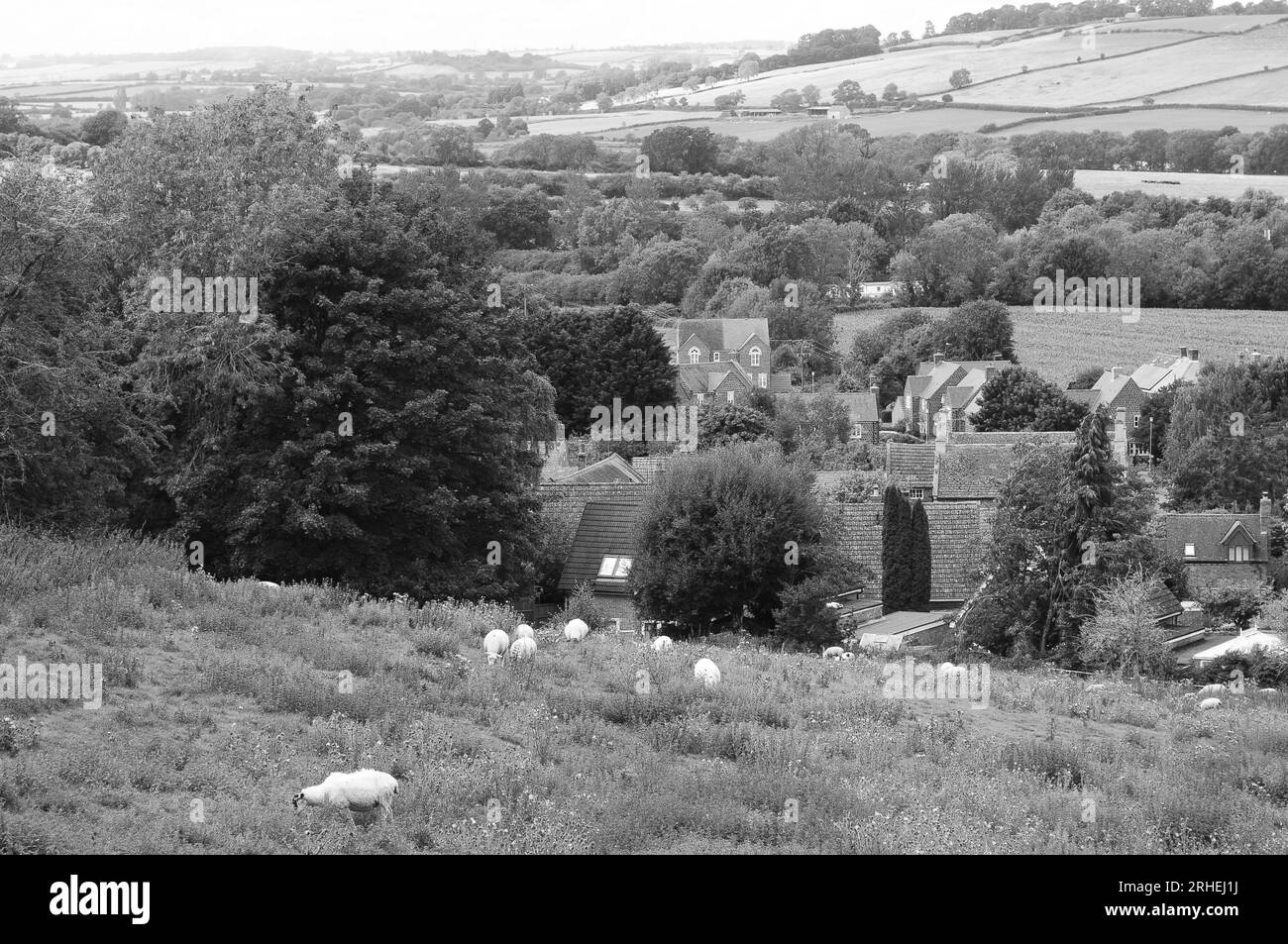 Vues sur la vallée de Welland depuis le Jurassic Way à Middleton, Northamptonshire Banque D'Images