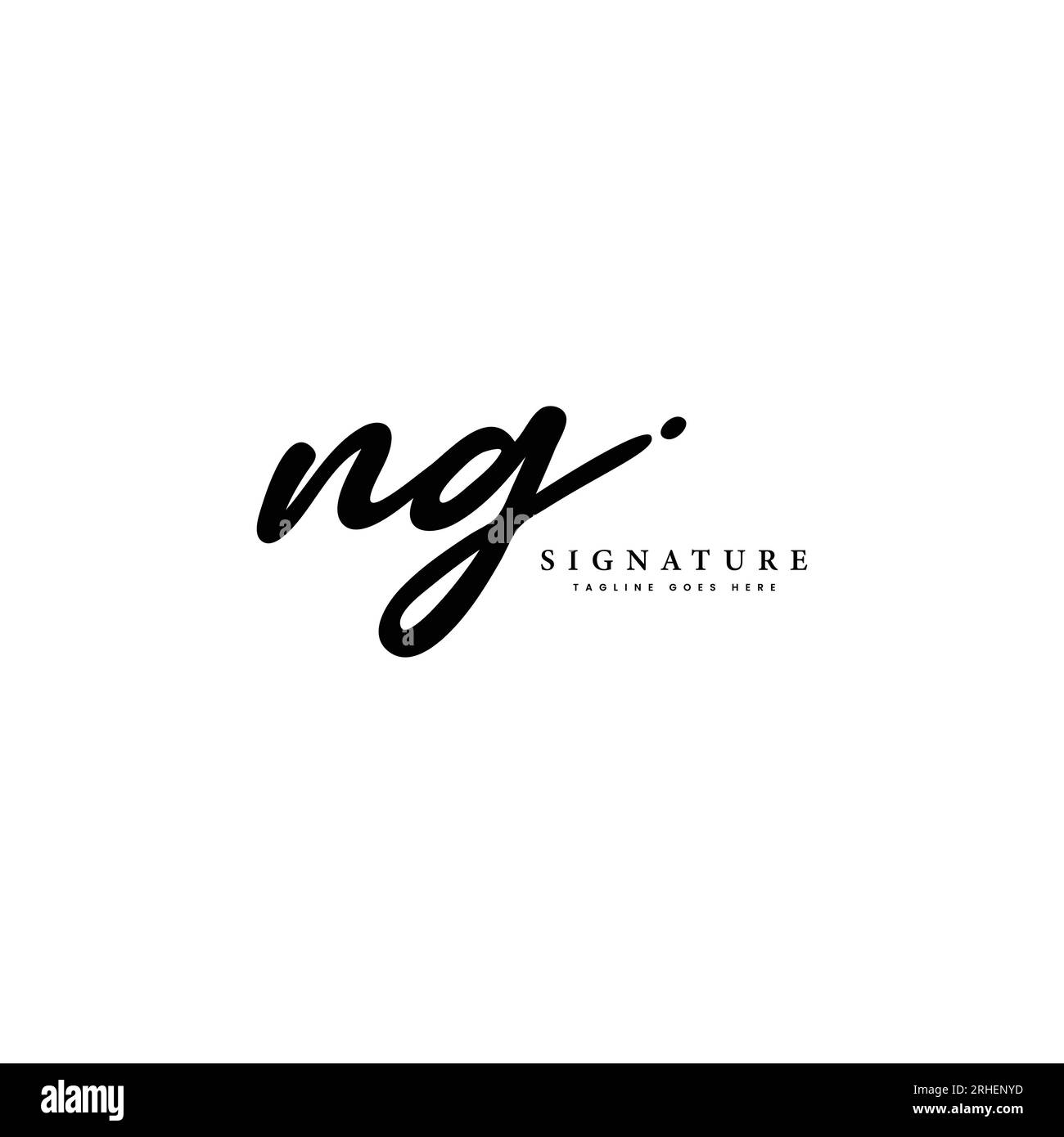 N, G, NG lettre initiale manuscrite et logo image vectorielle de signature Illustration de Vecteur