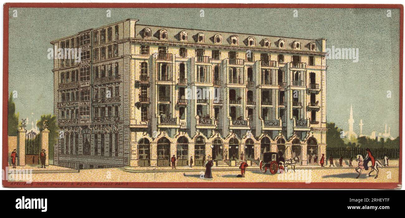 Grands Hotels : vue extérieure du Pera Palace a Constantinople en Turquie construite en 1892 - carte d'une série présentant les Hotels de la Compagnie internationale des Grands Hotelss', fin 19 eme-debut 20 eme siecle Banque D'Images