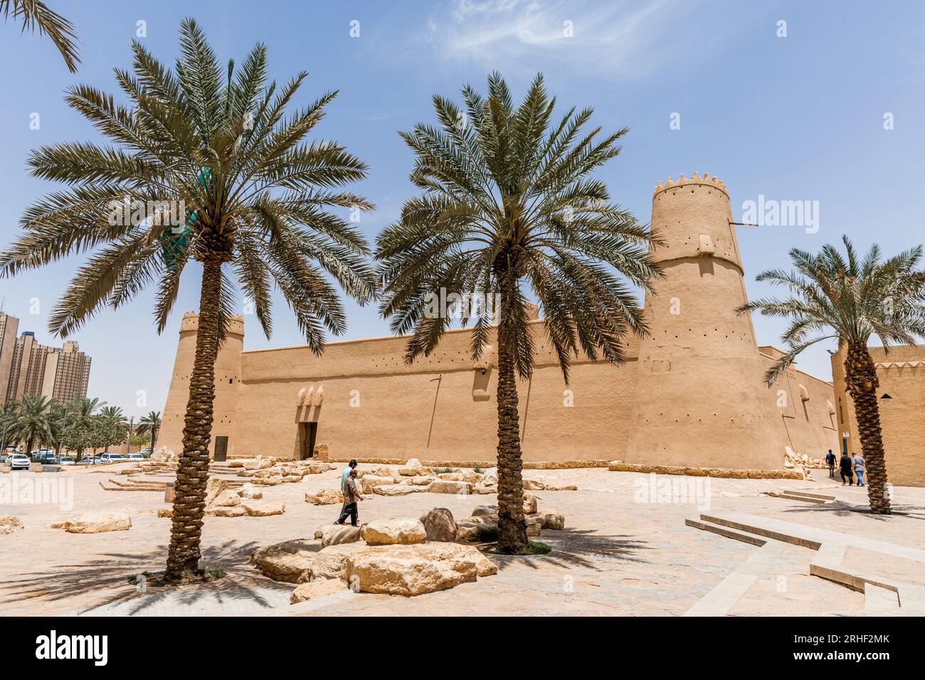 Le fort de Masmak, également appelé Forteresse de Masmak ou Palais de Masmak, est un fort en argile et en briques de boue situé dans le quartier al-Dirah de Riyad, en Arabie saoudite Banque D'Images
