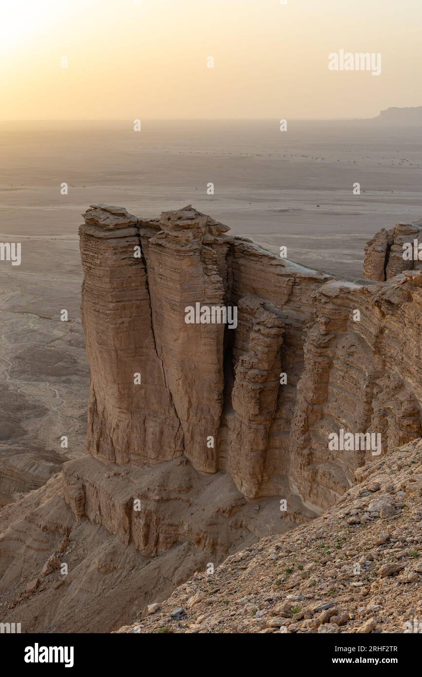 Formation rocheuse dans le désert, nommée Edge of the World Banque D'Images