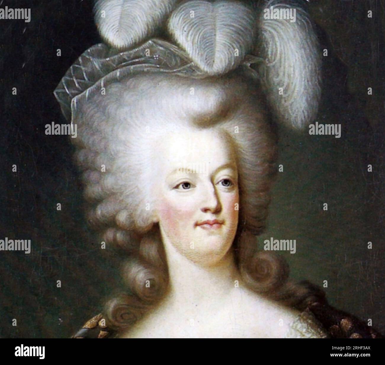 MARIE-ANTOINETTE (1755-1793) dernière reine de France vers 1785. Détail de la peinture de Joseph Boze Banque D'Images