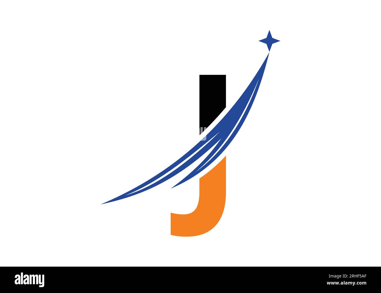 Modèle de logo moderne lettre J. Vecteur de conception de logo de lettre de marque de luxe. Illustration de Vecteur