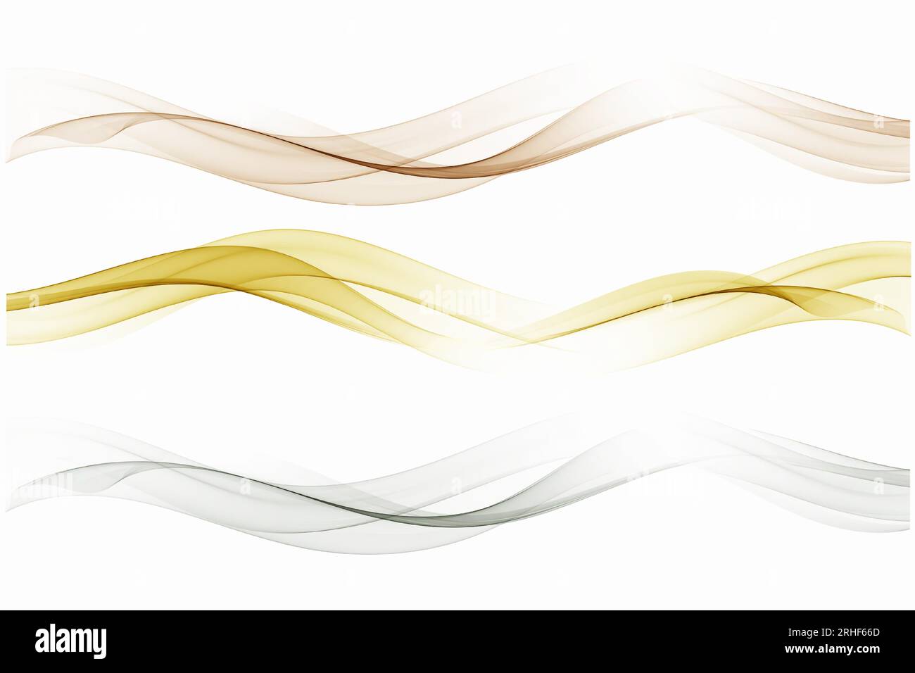 Vagues abstraites, collection de lignes de gradient de fumée douces et colorées. Illustration de Vecteur