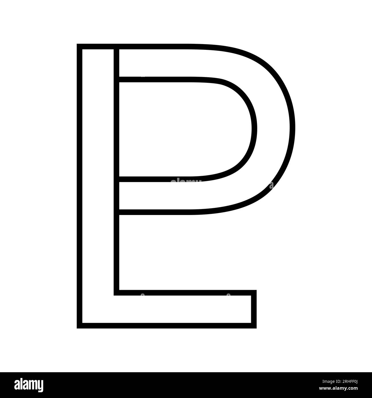 Logo signe lp pl, icône lettres doubles logotype p l Illustration de Vecteur
