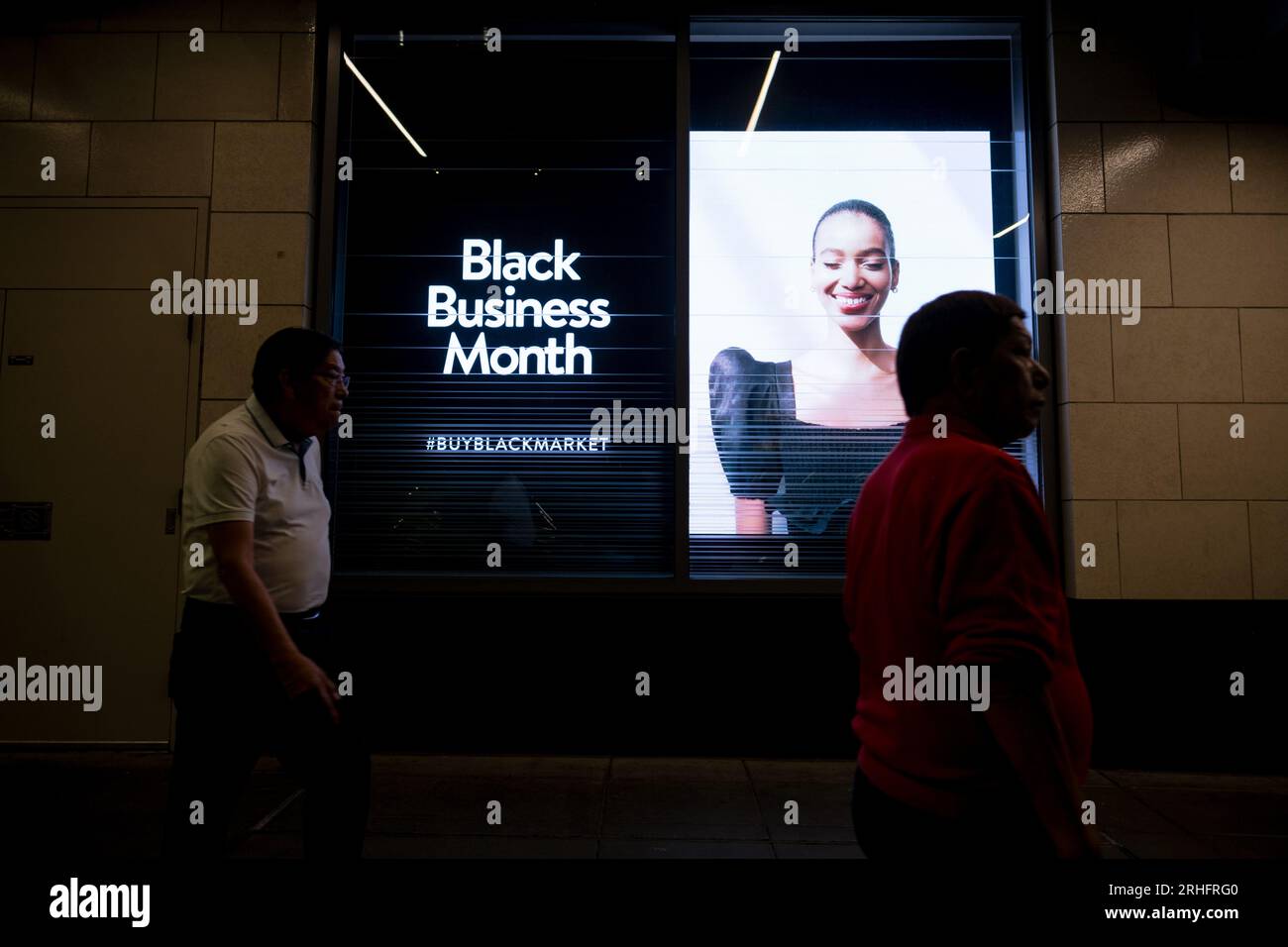 Seattle, États-Unis. 14 août 2023. Quartier commerçant de Westlake Nordstom Black Business Month. Banque D'Images