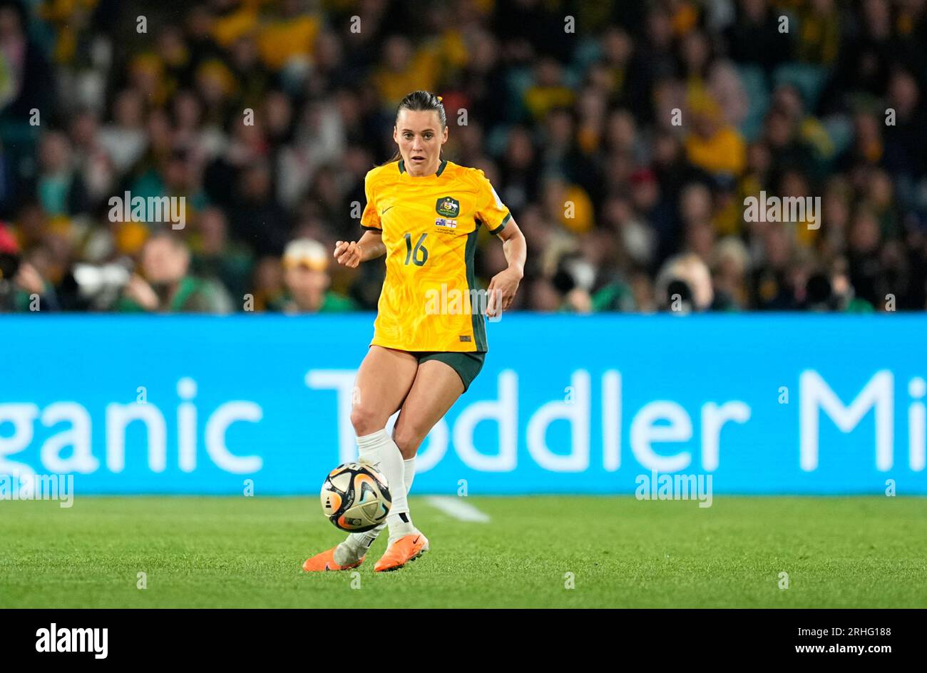 August 16 2023: Hayley Raso (Australia) controls the ball during a game, , at , , . Kim Price/CSM (Credit Image: © Kim Price/Cal Sport Media) (Cal Sport Media via AP Images) Banque D'Images