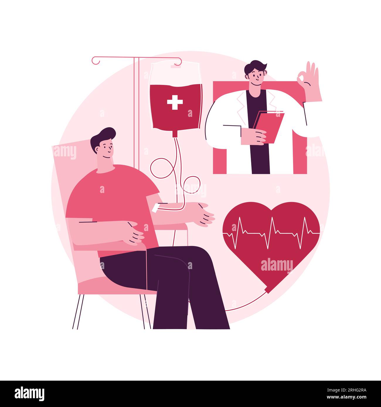 Don de sang résumé concept illustration du vecteur. Processus de don de plasma, banque de sang, donneur universel, centre de transfusion hémolytique, don pour argent, règles et préparation métaphore abstraite. Illustration de Vecteur