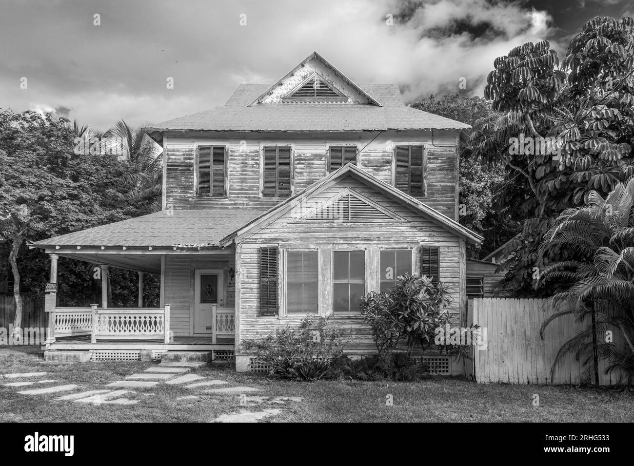 Key West, USA - 26 août 2014 : ancienne villa pourrie dans le style victorien américain à Key West, USA. Banque D'Images