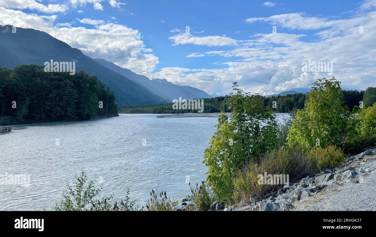 Le sentier Eagle Run à Brackendale, Squamish, Colombie-Britannique, Canada Banque D'Images