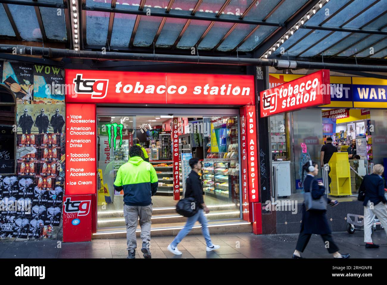 Sydney, Australie, magasin Tobacco station vendant des cigarettes, cigares,  vapes et accessoires de vapotage, NSW, Australie 2023 Photo Stock - Alamy
