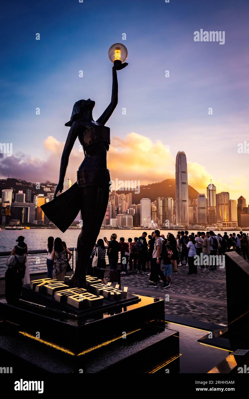 L'Avenue des Stars, Hong Kong, Chine Banque D'Images
