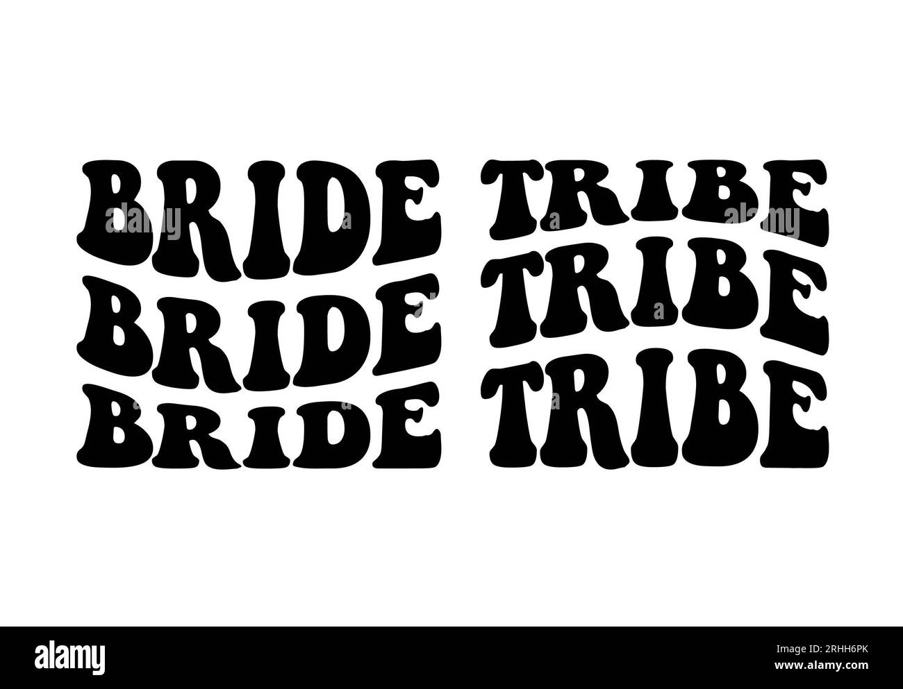 Tribu mariée dans le style grooovy empilé Boho ondulé sur fond blanc. Illustration isolée. Banque D'Images