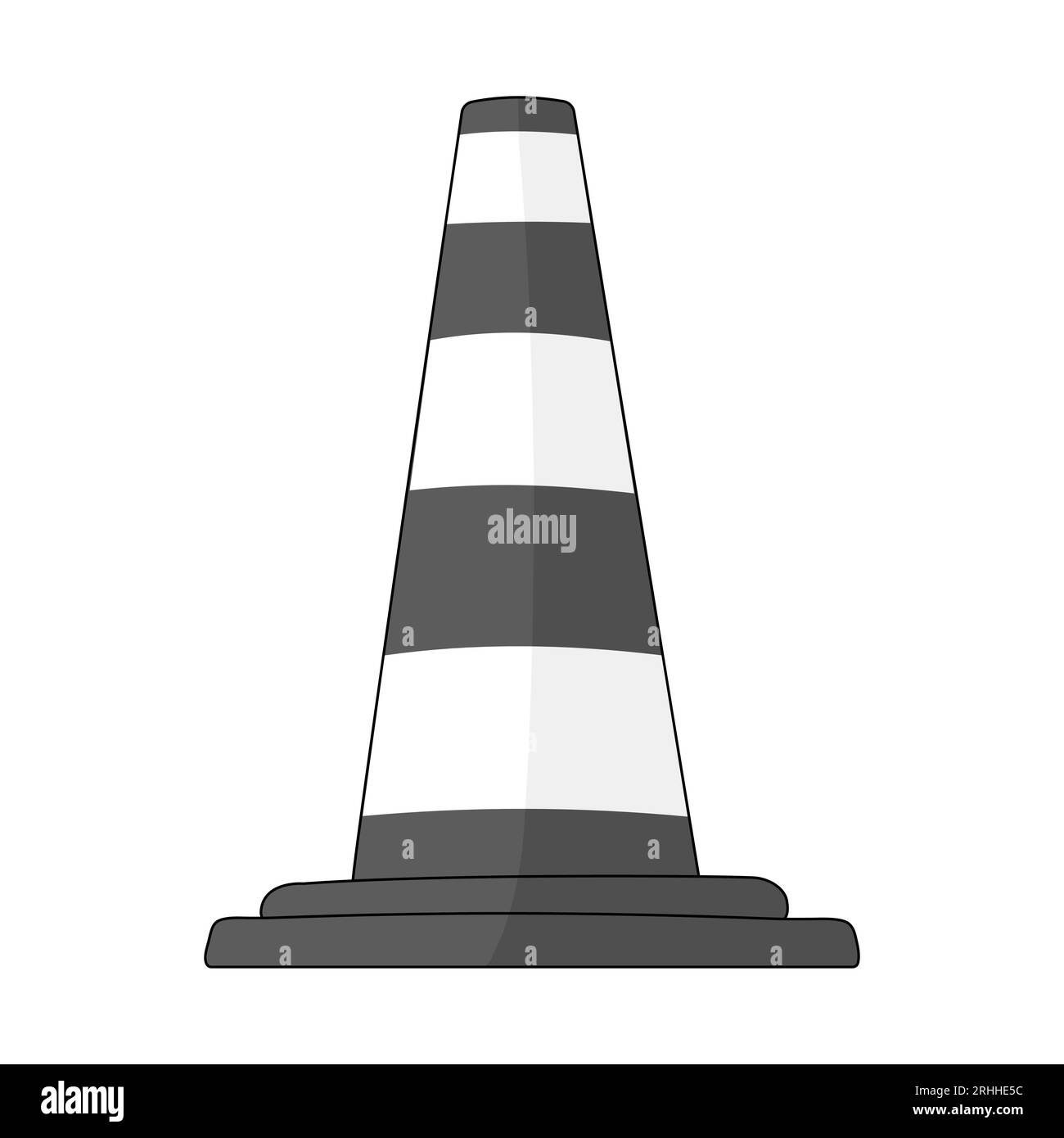 Cône de signalisation isolé.panneau de délimitation de route ou de construction.cône de route rayé.icône de cône de sécurité.panneau utilisé pour assurer la sécurité de la circulation pendant la construction de la route Illustration de Vecteur