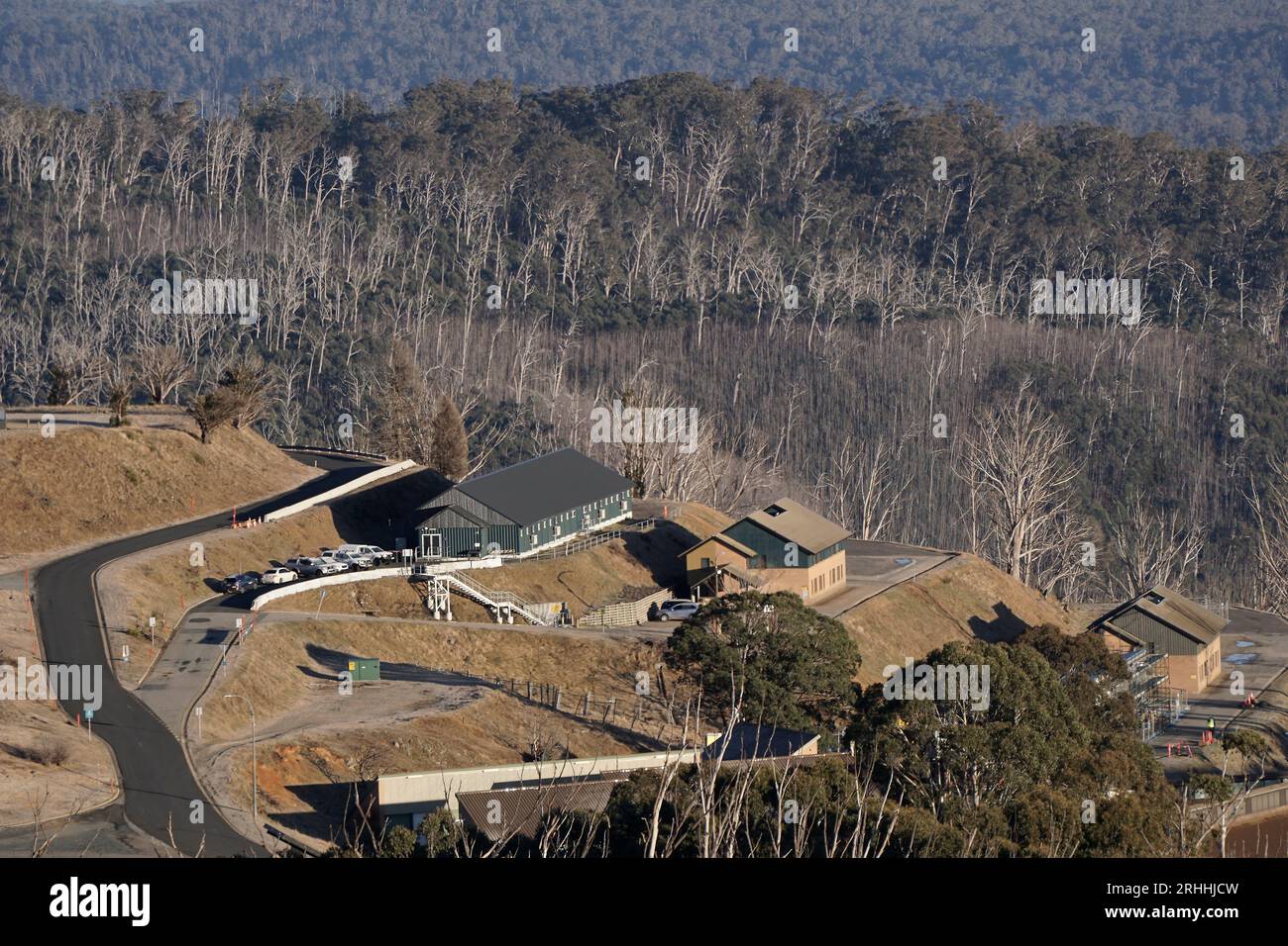 Cabramurra, Nouvelle-Galles du Sud, Australie le 17 août 2023, le village de Cabramurra a été détruit par des feux de brousse en 2020, Cabramurra abritait les employés des centrales hydroélectriques Tumut 1 et Tumut 2 Credit PjHickox/Alamy Live News Banque D'Images