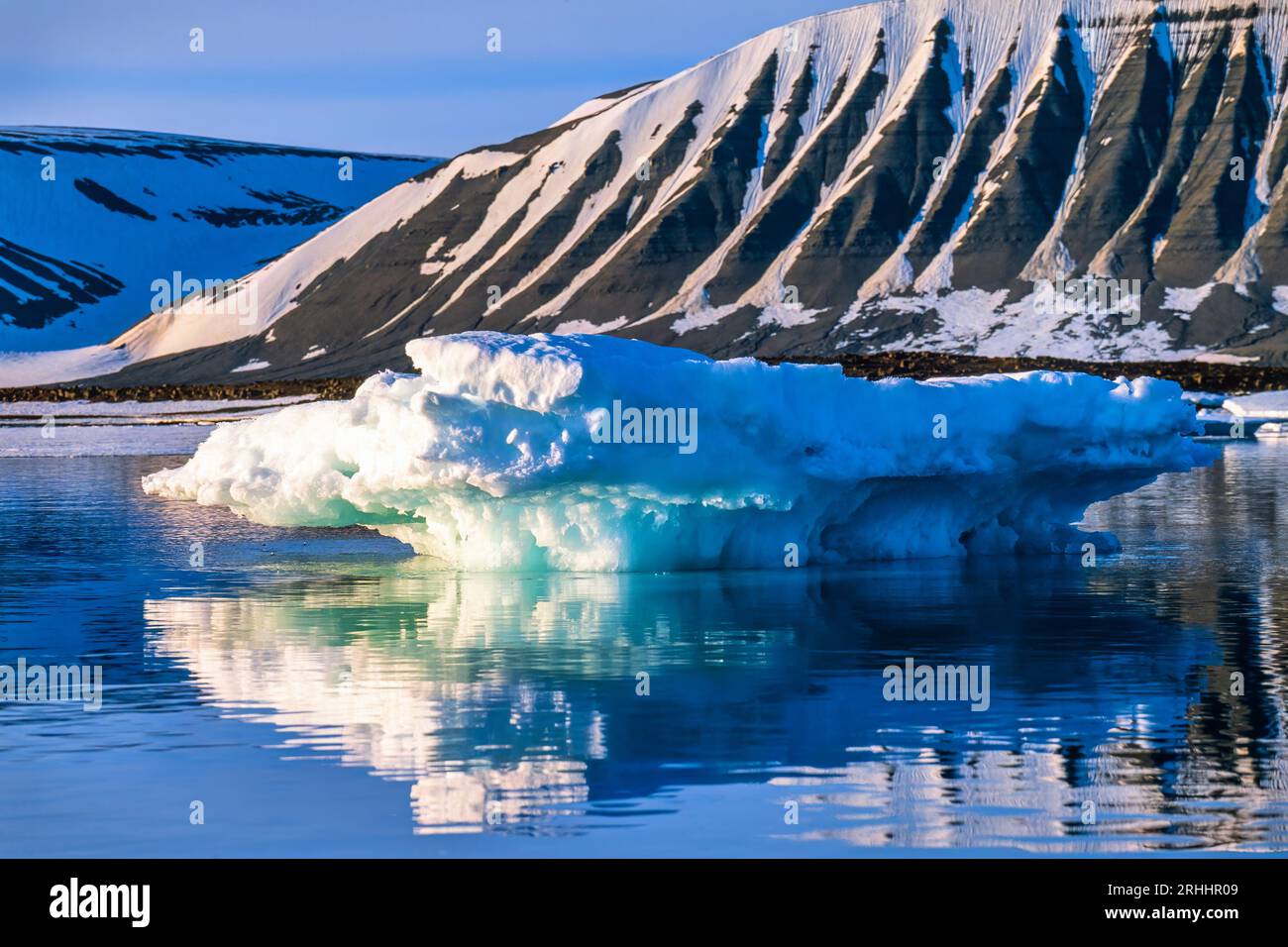 Banquise dans une baie sur le Svalbard Banque D'Images