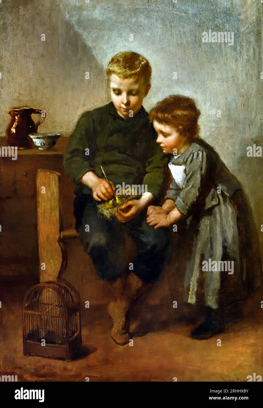 Frère et sœur de Christoffel Bisschop (1828-1904) artiste frison (épouse anglaise Kate Bisschop-Swift) (1834-1928). Néerlandais, pays-Bas, , Banque D'Images