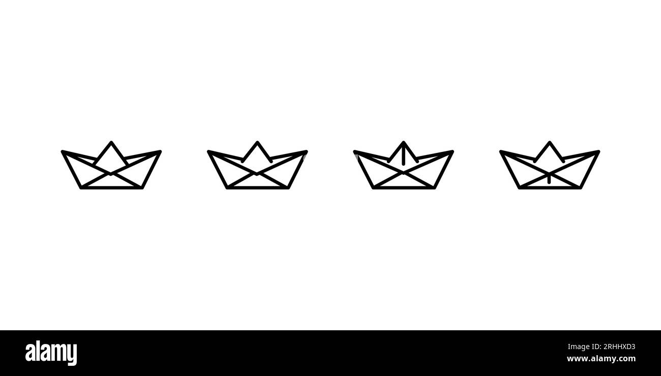 Jeu d'icônes de bateau en papier. Symbole pour la conception de site Web, logo, application, interface utilisateur. Illustration vectorielle Illustration de Vecteur