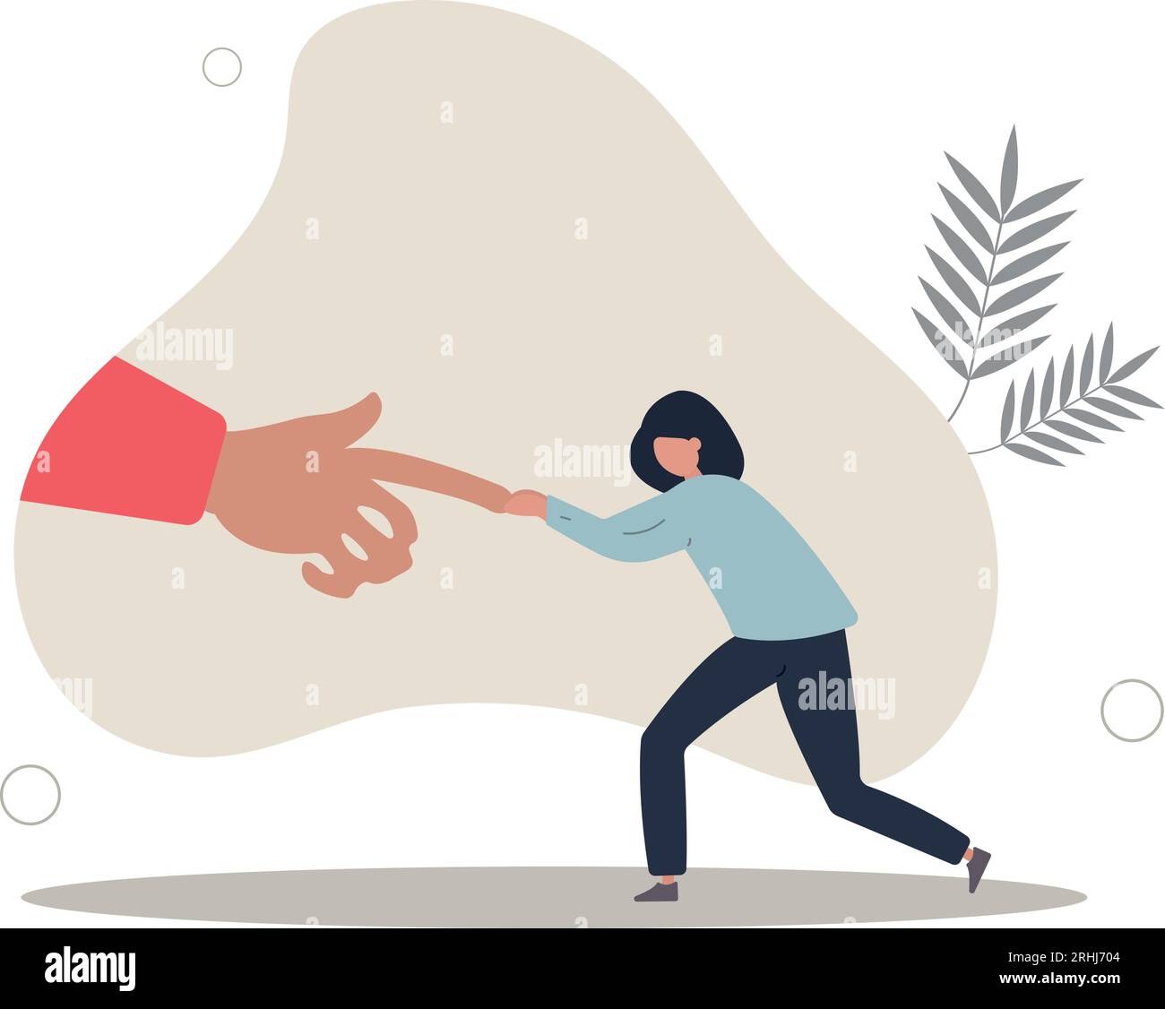 Conflit contre le patron ou l'employeur, david et goliath, lutte contre les gens de super-pouvoir, défi et ambition de faire la bonne chose.Flat Vector illustrat Illustration de Vecteur