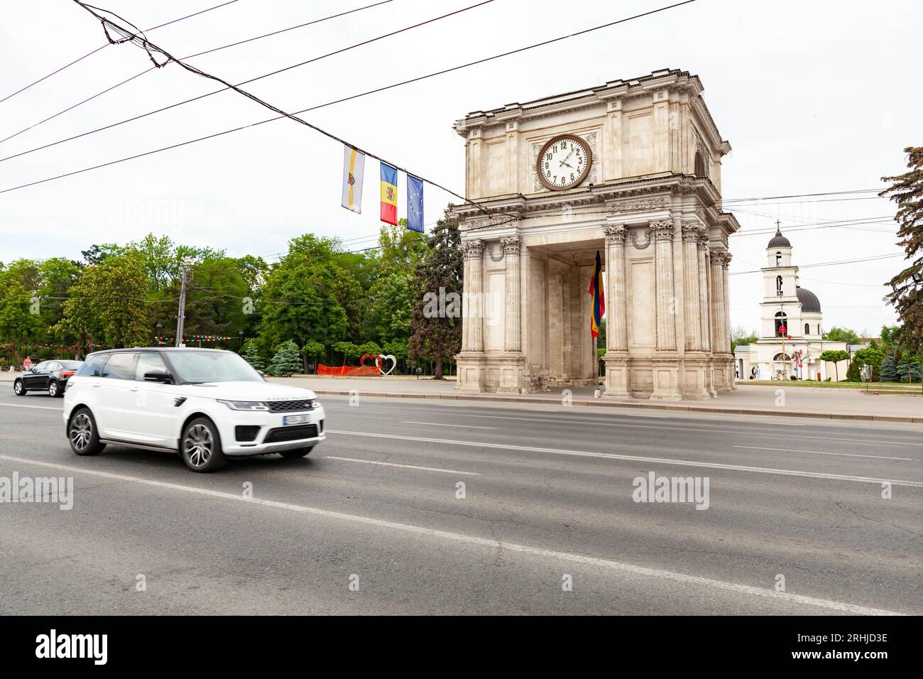 Arc de triomphe dans le centre de Chisinau, Moldavie Banque D'Images