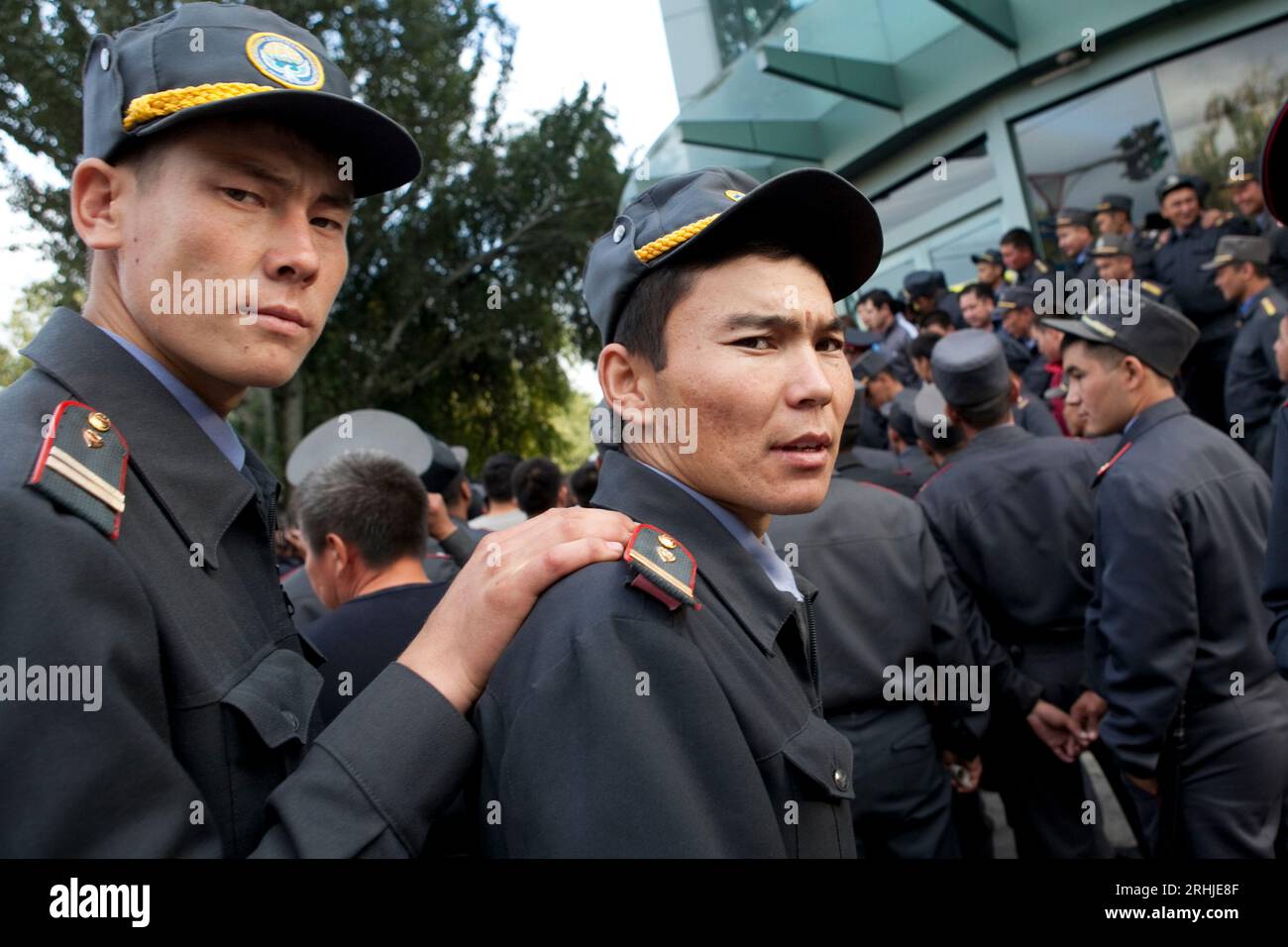 Police à Bichkek, Kirghizistan. Banque D'Images
