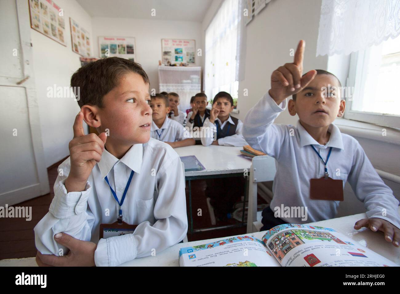 Internat spécialisé pour enfants sourds à Kistakuz, province de Sughd, Tadjikistan. Banque D'Images