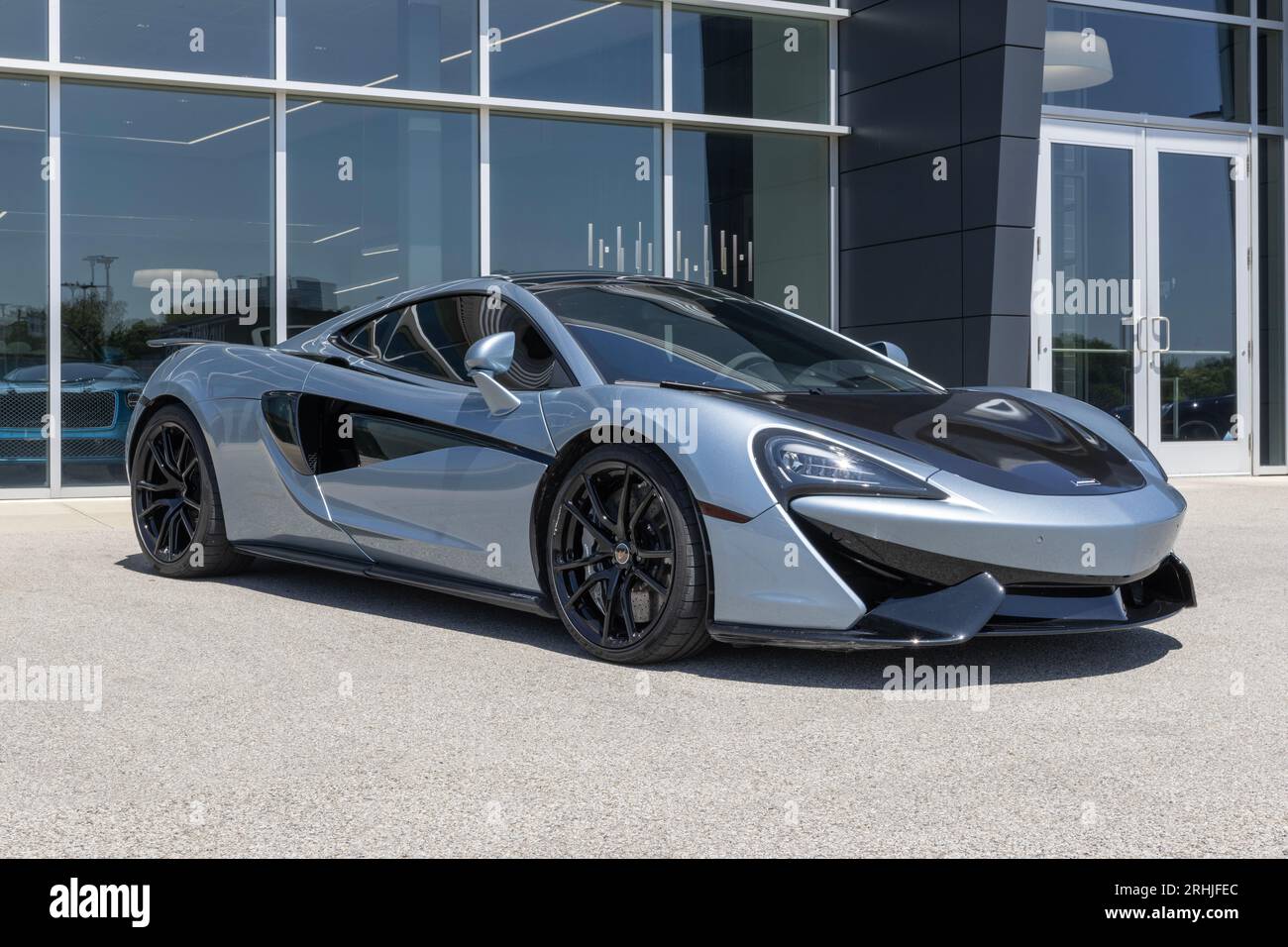 Indianapolis - 16 août 2023 : McLaren GT avec un moteur V8 de 4,0 litres biturbocompressé. McLaren propose la GT dans un seul niveau de finition. Banque D'Images