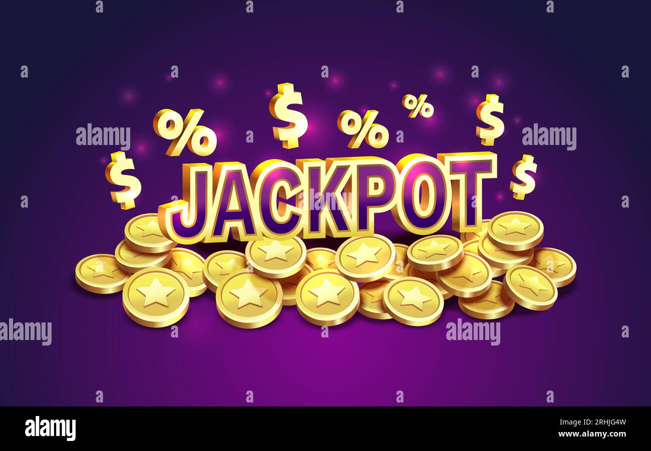 Jackpot pièces d'or, jackpot gagnant financier. Vecteur Illustration de Vecteur