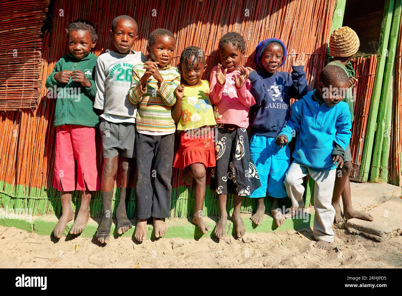 Namibie. Un groupe d'enfants à l'école à Rundu, région de Kavango Banque D'Images