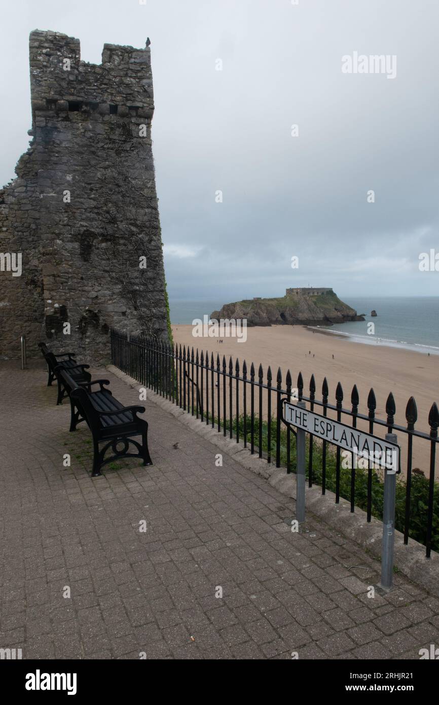 St Catherine's Island and fort, Tenby, Pembrokeshire, pays de Galles, Royaume-Uni Banque D'Images