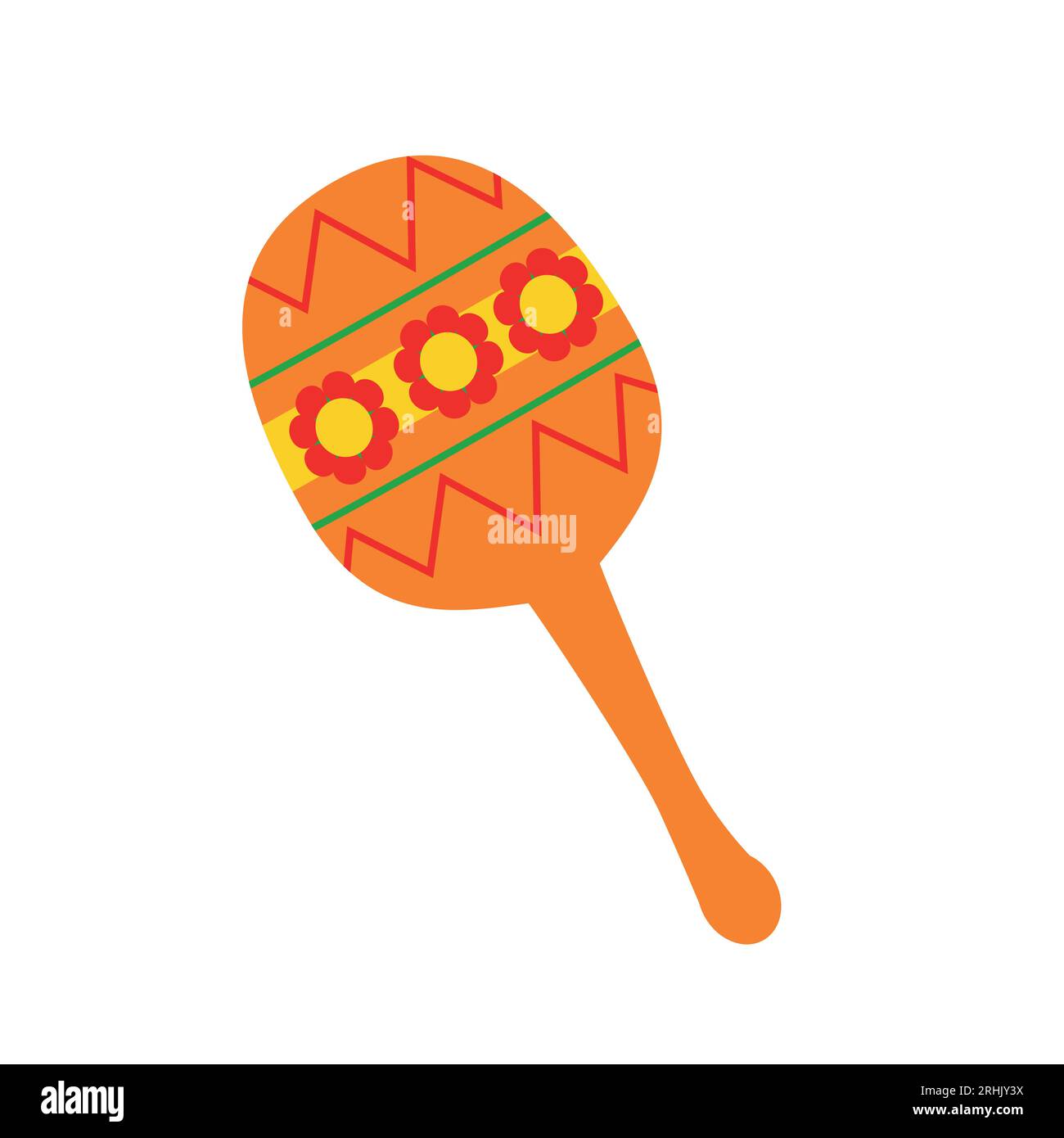 Icône du maraca mexicain isolé, secousse musicale plate Illustration de Vecteur