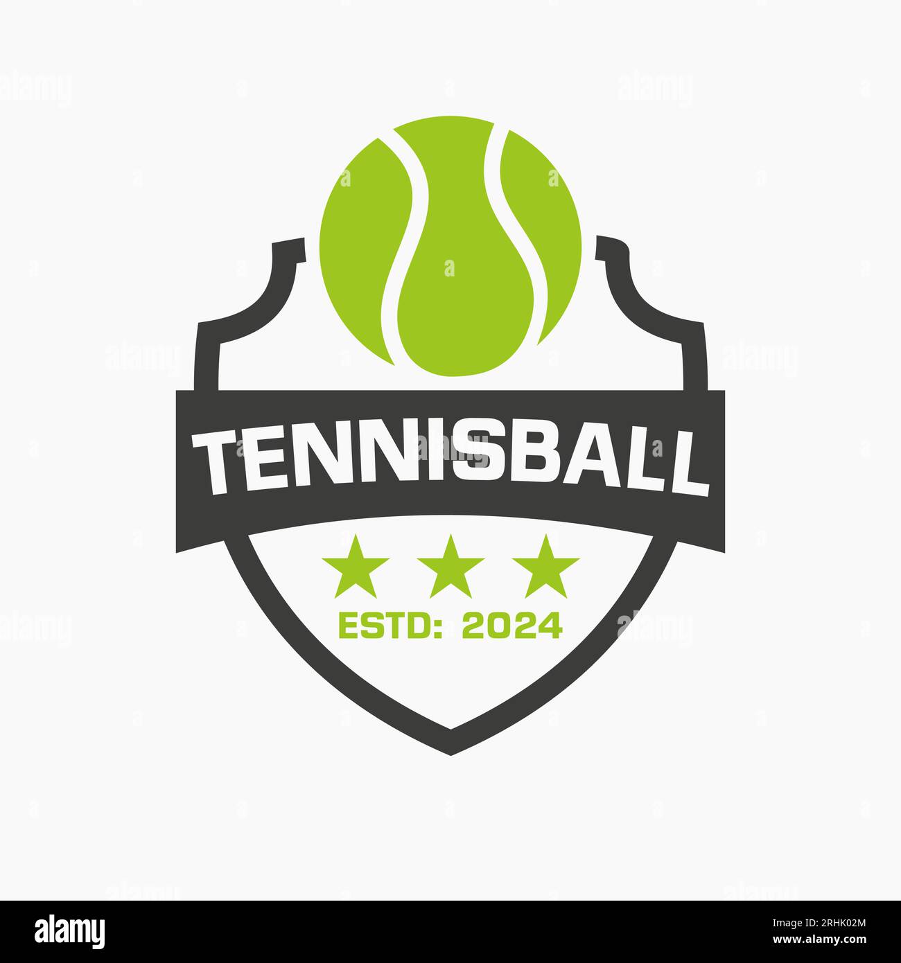 Concept de logo de balle de tennis avec symbole de bouclier et de ligue Illustration de Vecteur