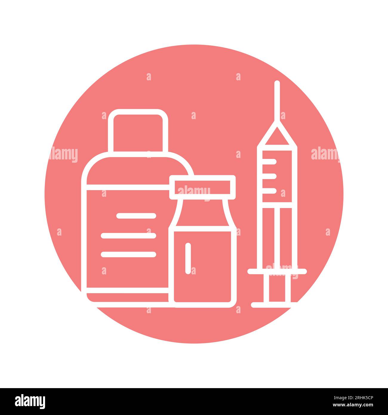 Icône de ligne de couleur injection de médicament.Elément vectoriel isolé.Pictogramme de contour pour la page Web, l'application mobile, la promotion Illustration de Vecteur