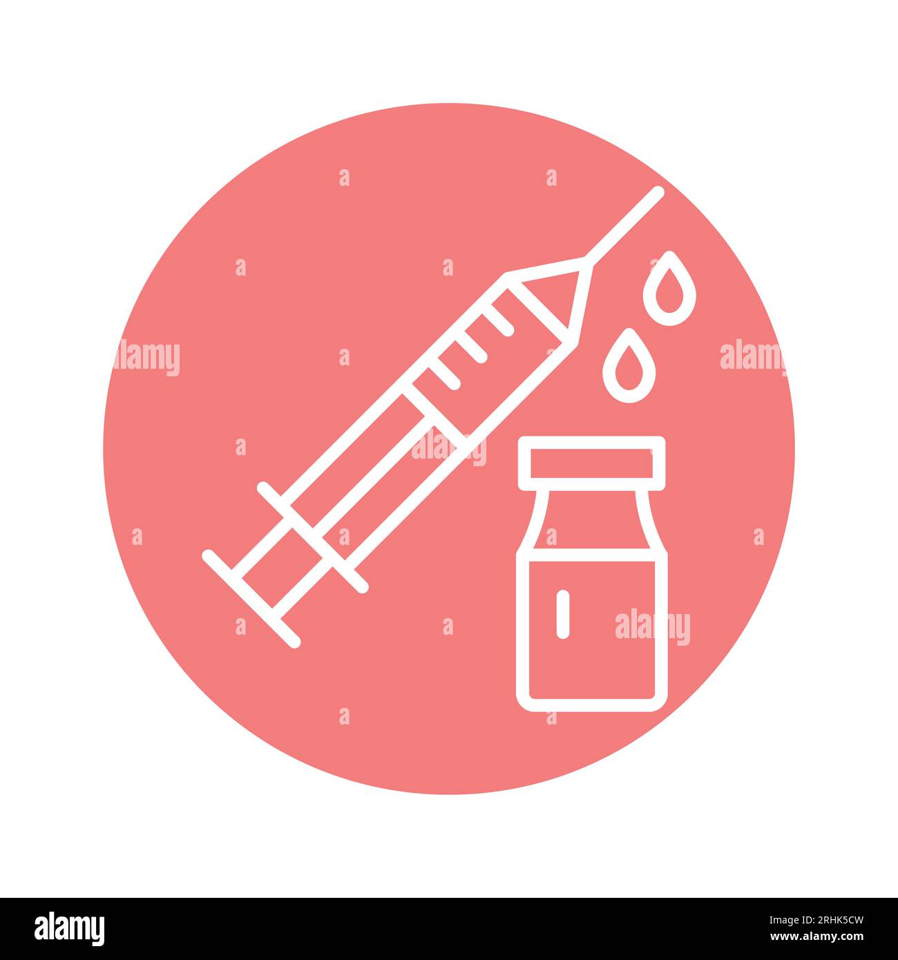 Icône de ligne de couleur injection de médicament.Elément vectoriel isolé.Pictogramme de contour pour la page Web, l'application mobile, la promotion Illustration de Vecteur