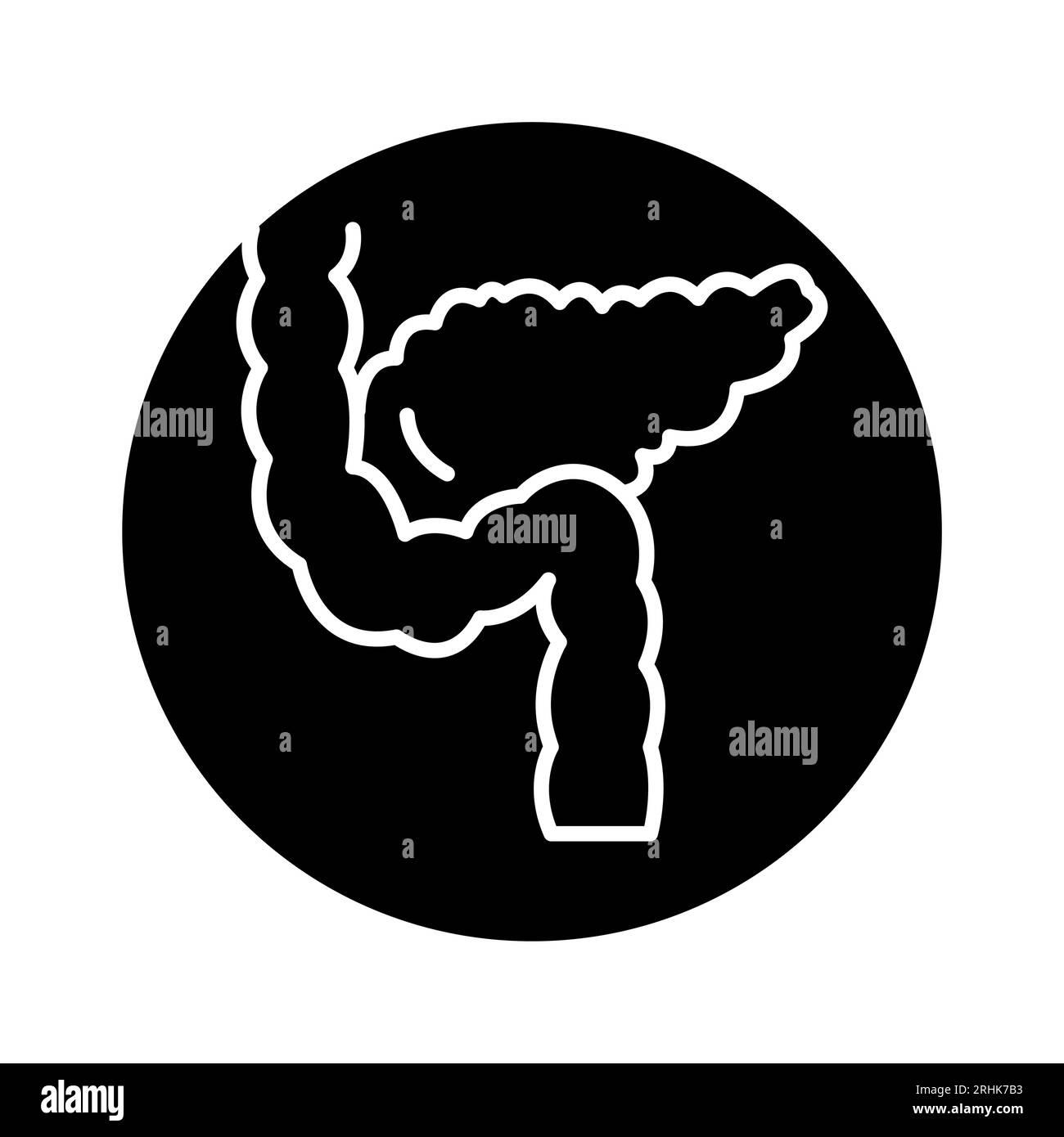Icône de la ligne de couleur du pancréas d'organe humain.Elément vectoriel isolé.Pictogramme de contour pour la page Web, l'application mobile, la promotion Illustration de Vecteur