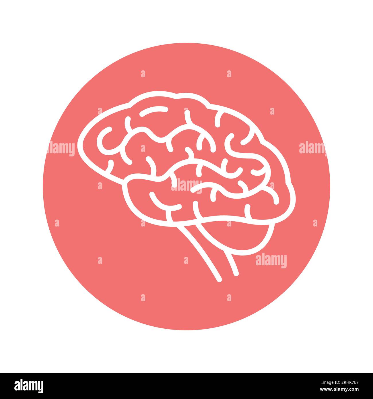 Icône de ligne de couleur cerveau d'organe humain.Elément vectoriel isolé.Pictogramme de contour pour la page Web, l'application mobile, la promotion Illustration de Vecteur