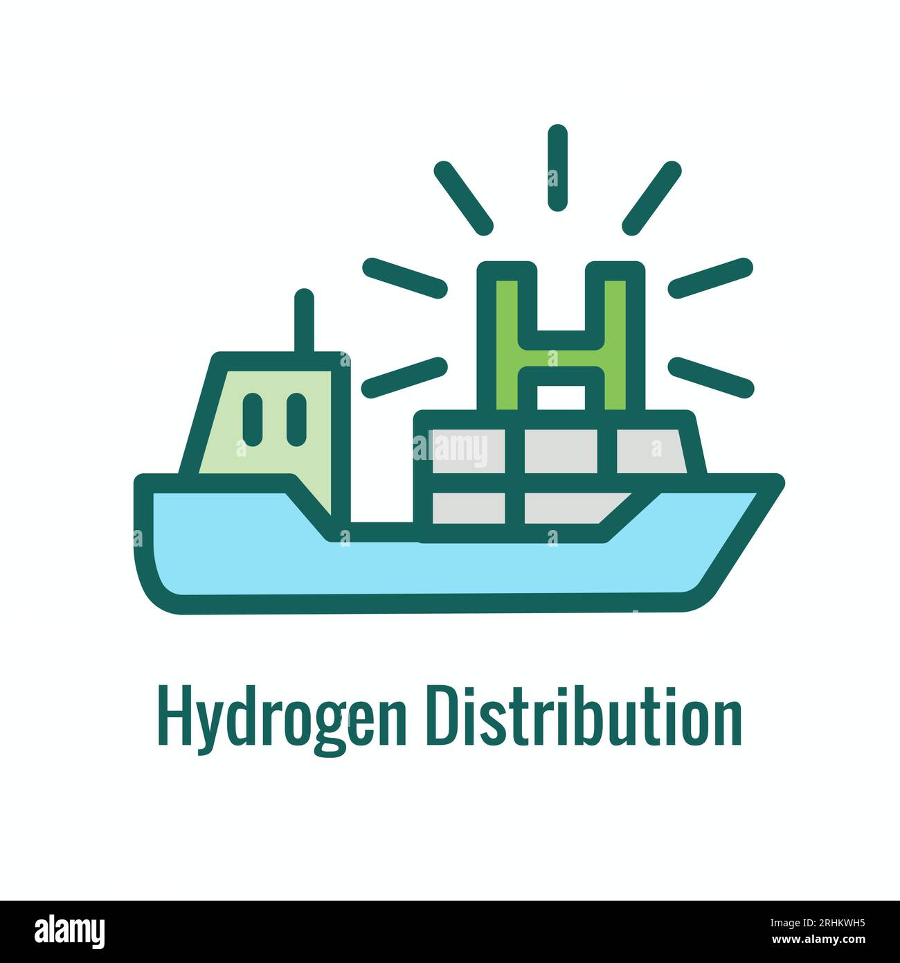 Production d'hydrogène propre avec jeu d'icônes énergie verte Illustration de Vecteur