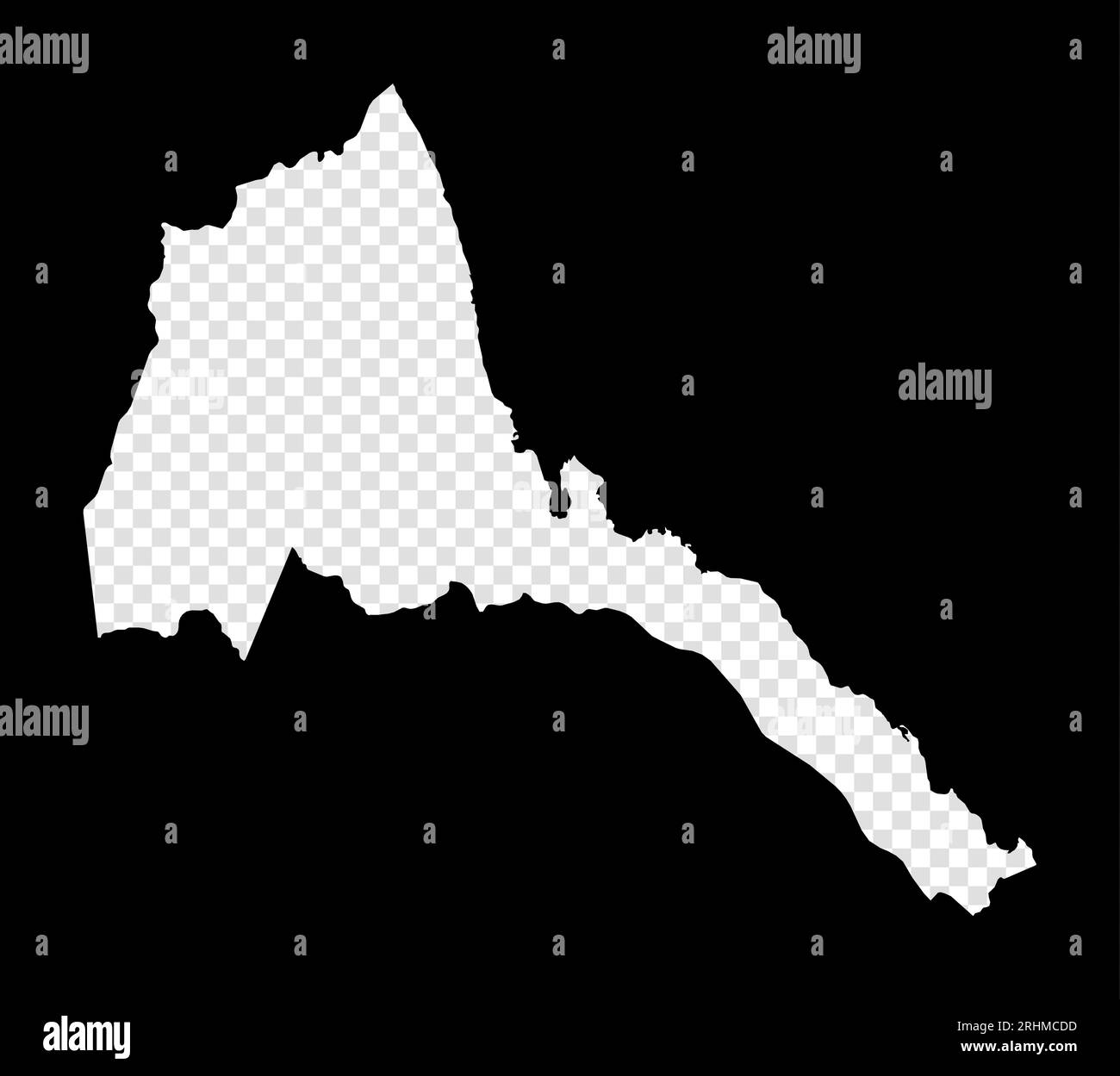 Carte au pochoir de l'Érythrée. Carte transparente simple et minimale de l'Érythrée. Rectangle noir avec la forme coupée du pays. Charmante illustration vectorielle. Illustration de Vecteur