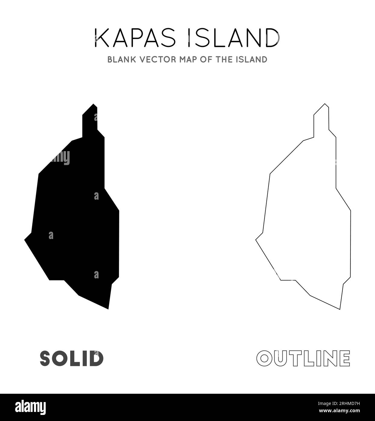 Carte de Kapas Island. Borders of Kapas Island pour votre infographie. Illustration vectorielle. Illustration de Vecteur