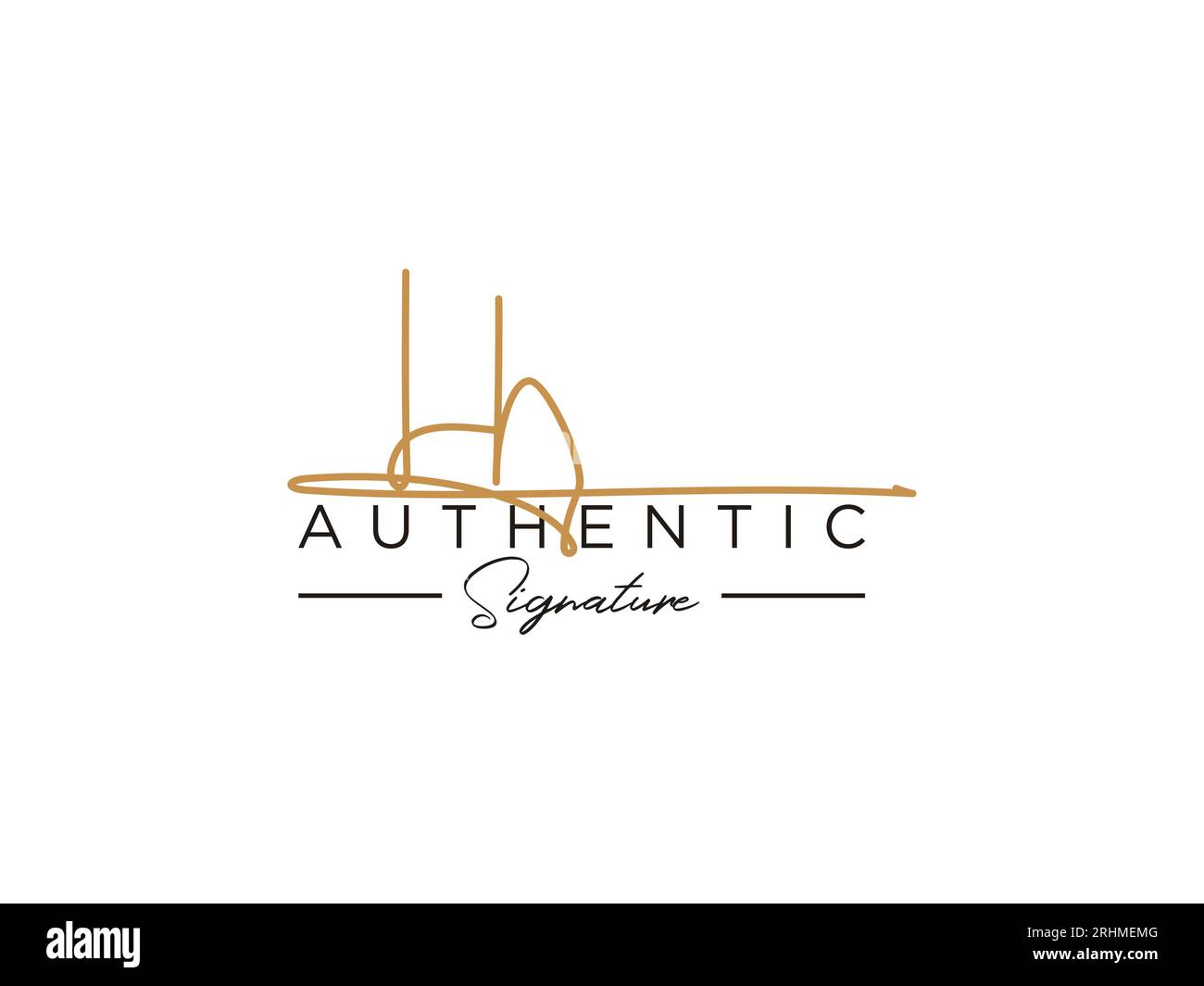 Modèle de logo LH Signature Vector. Illustration de Vecteur