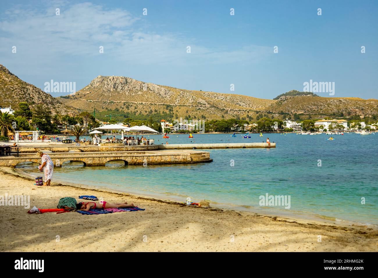 Atmosphère de vacances aux portes de la baie de Cala Sant Vicenç et Port de Pollença sur l'île des Baléares de Majorque - Espagne Banque D'Images