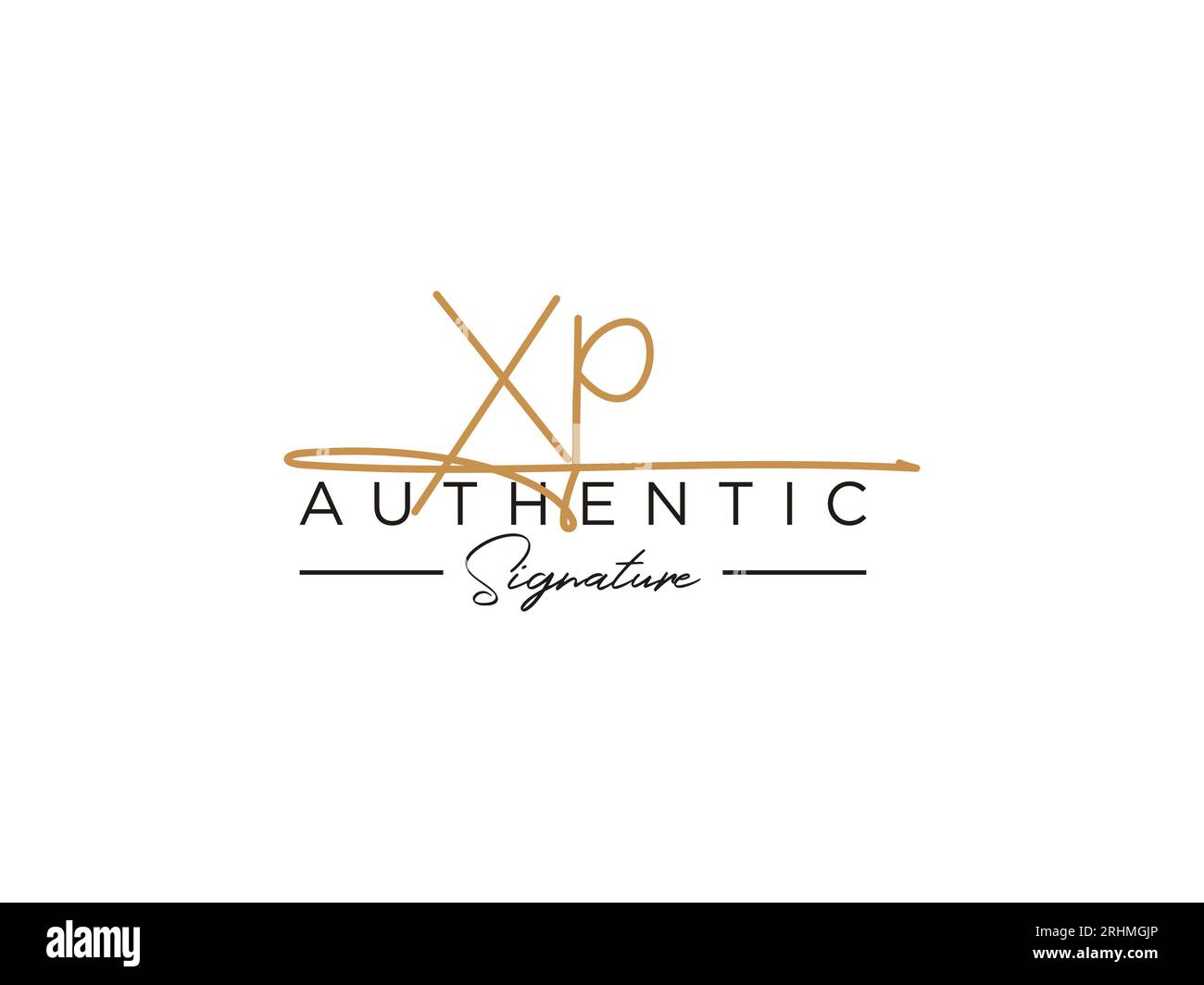 Modèle de logo de signature XP Vector. Illustration de Vecteur