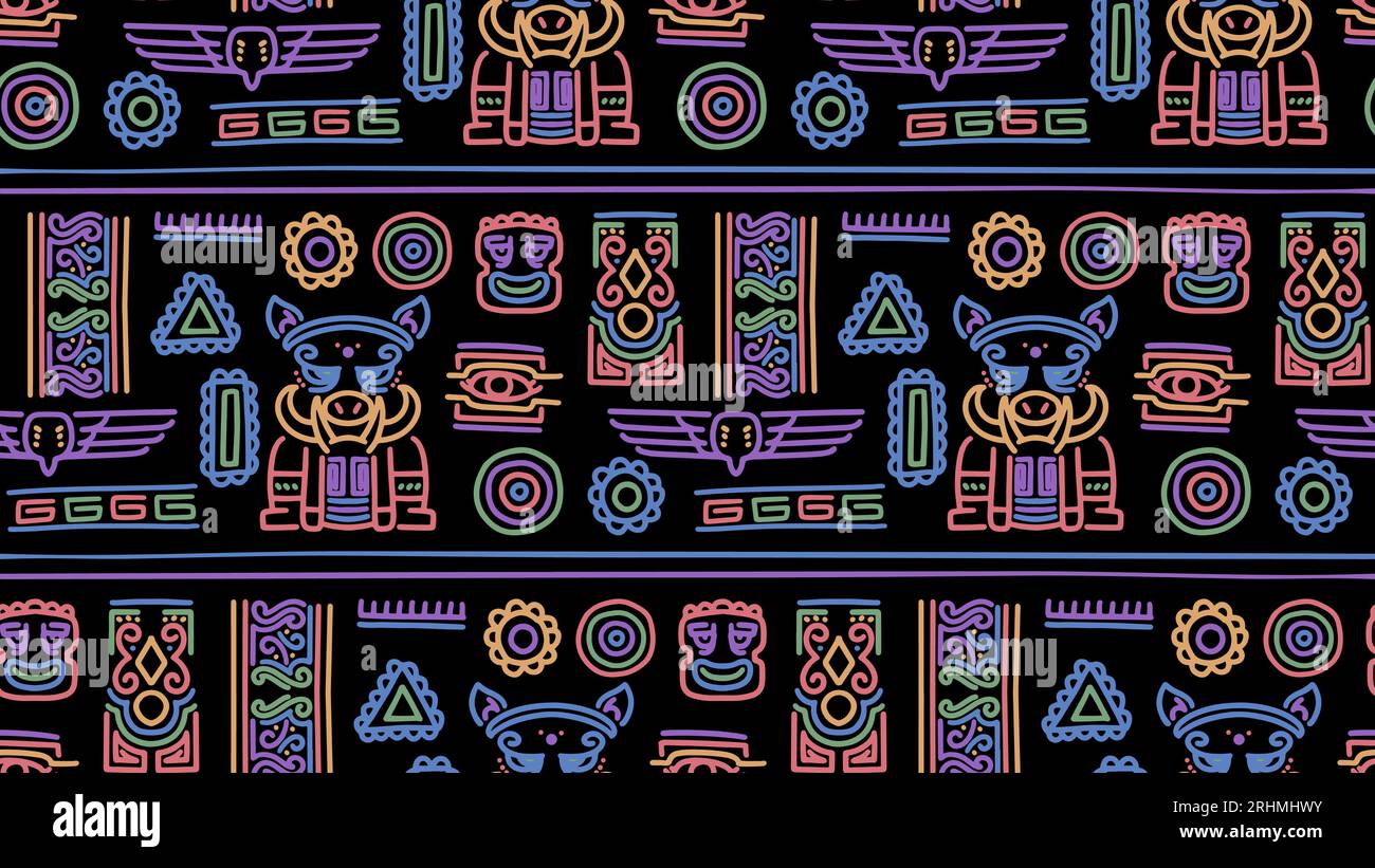 Motif ethnique fait à la main, décoration afrique culture design. Illustration vectorielle décorative. Imprimé textile de mode. Illustration de Vecteur