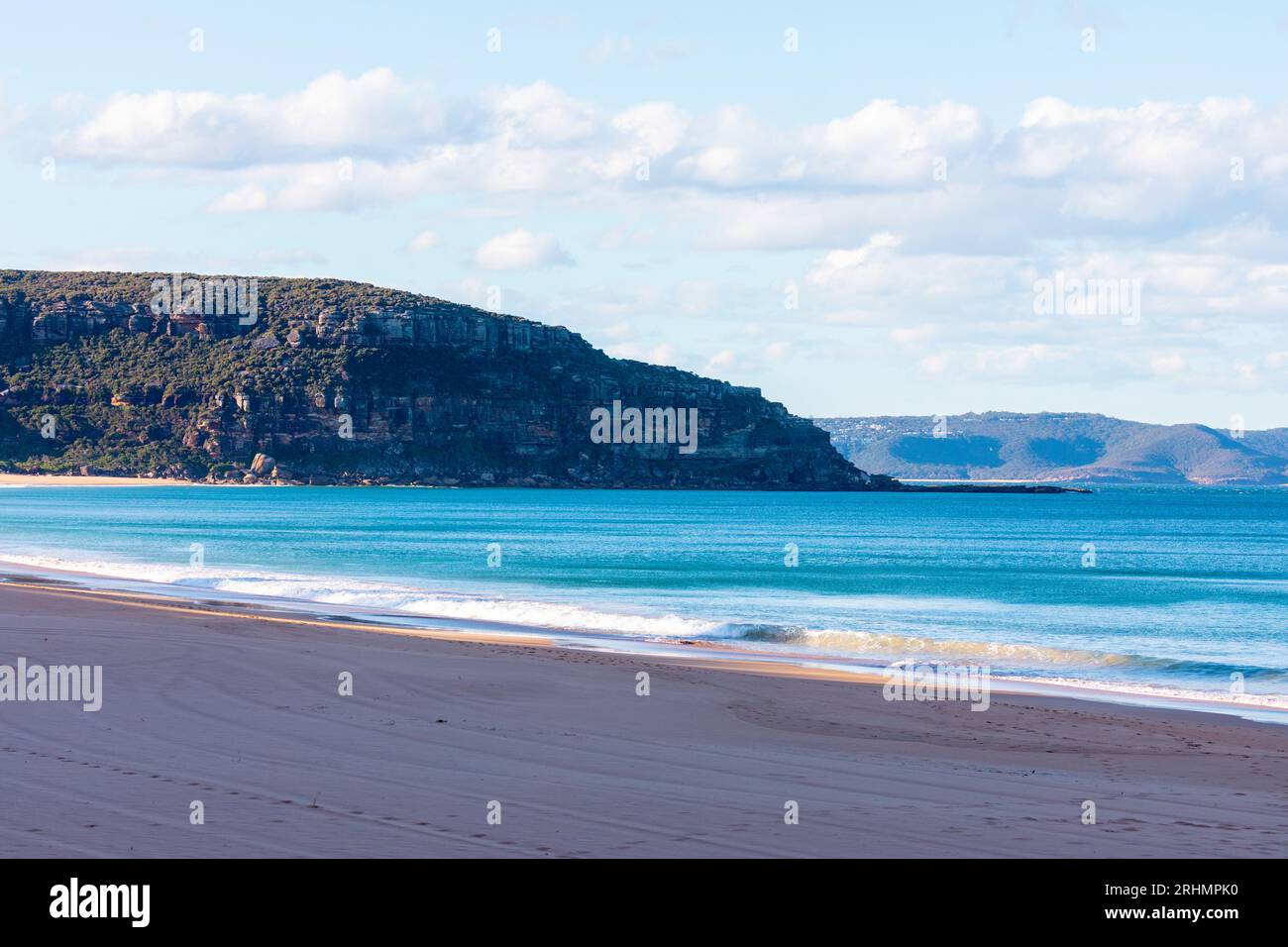Côte centrale de la Nouvelle-Galles du Sud et parc national de Bouddi vue de Palm Beach sur les plages du nord de Sydney, Nouvelle-Galles du Sud, Australie Banque D'Images