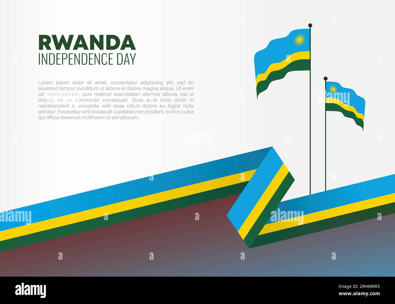 Affiche de fond de la journée de l'indépendance du Rwanda pour la célébration nationale le 1 juillet. Illustration de Vecteur