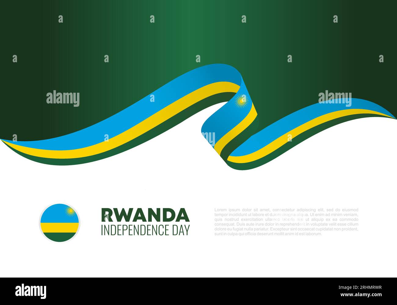 Affiche de fond de la journée de l'indépendance du Rwanda pour la célébration nationale le 1 juillet. Illustration de Vecteur