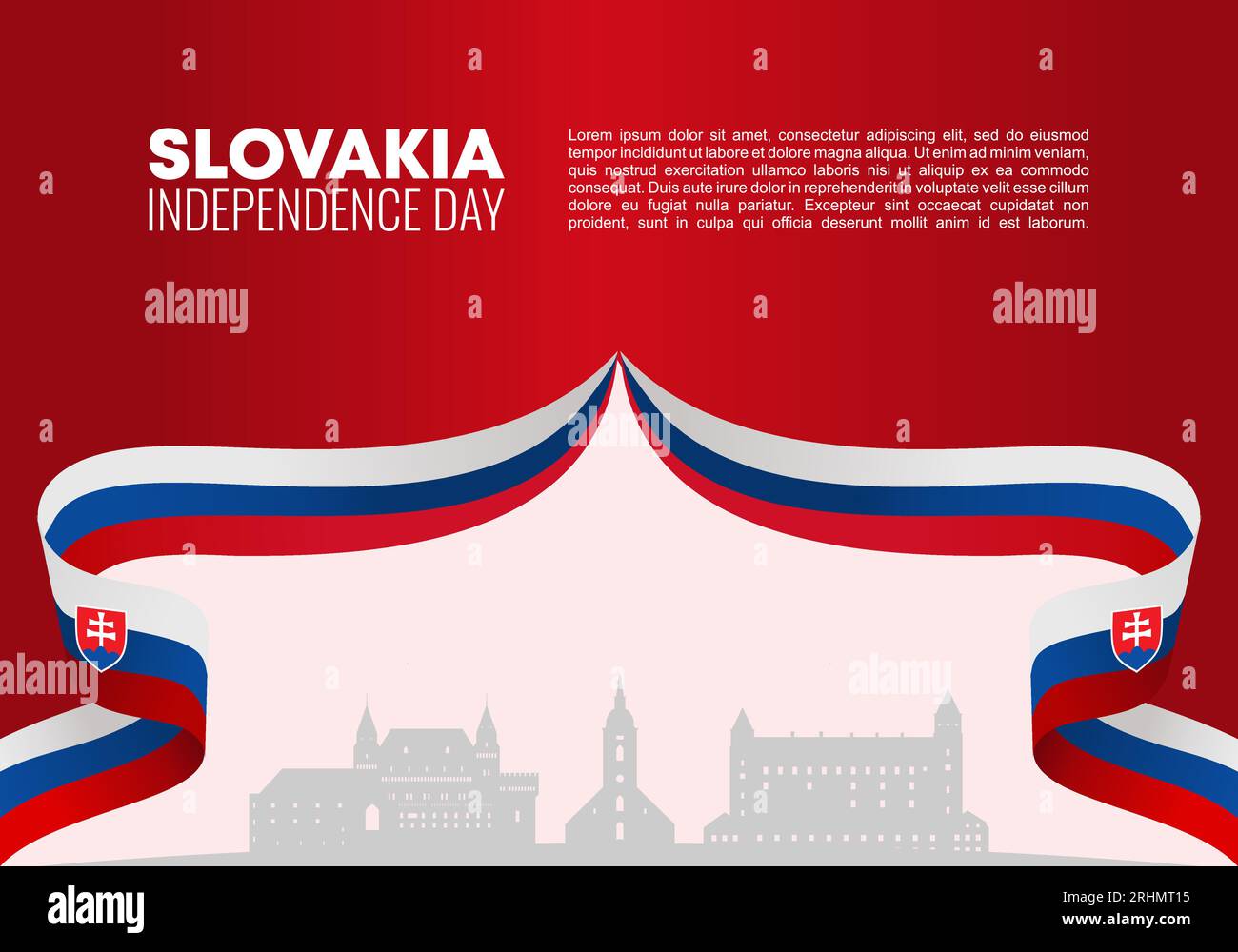 Affiche de fond de la journée de l'indépendance de la Slovaquie pour la célébration nationale le 17 juillet. Illustration de Vecteur