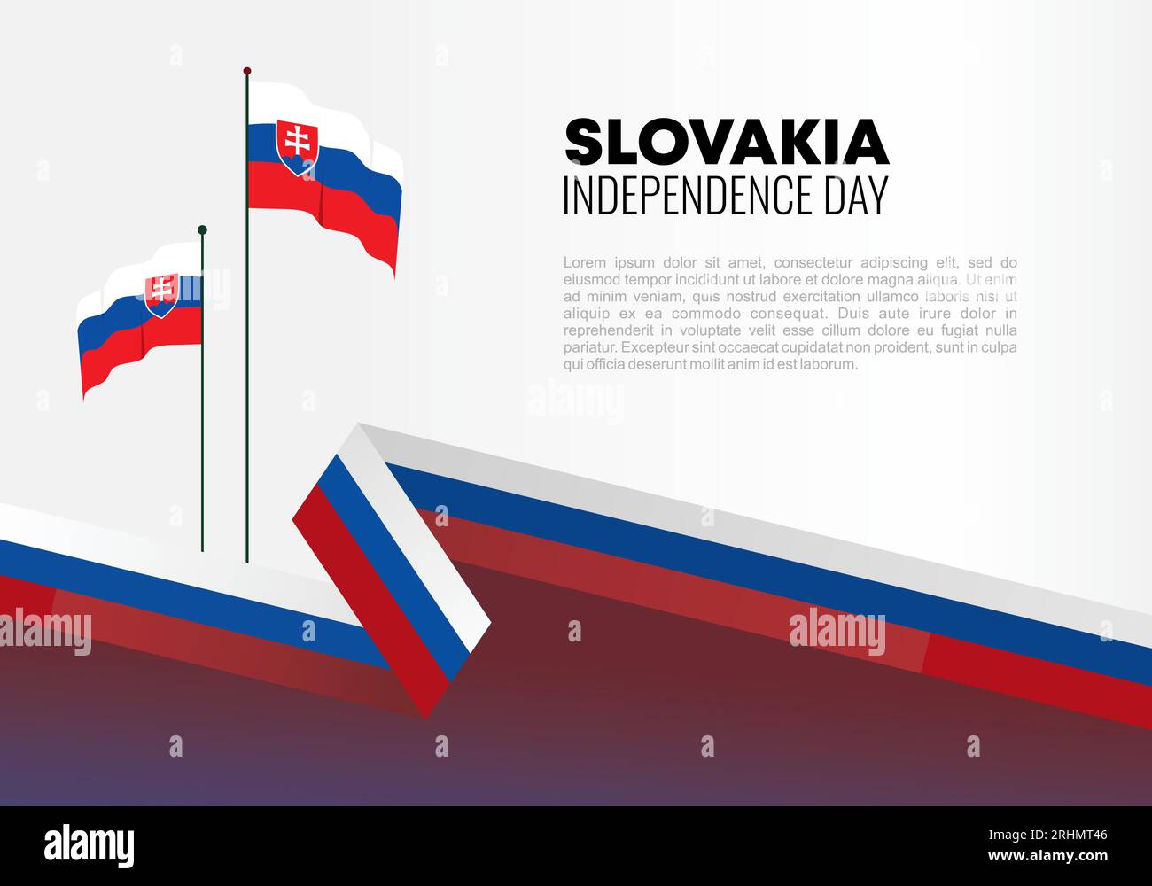 Affiche de fond de la journée de l'indépendance de la Slovaquie pour la célébration nationale le 17 juillet. Illustration de Vecteur
